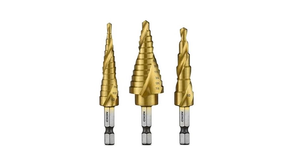three piece step drill set